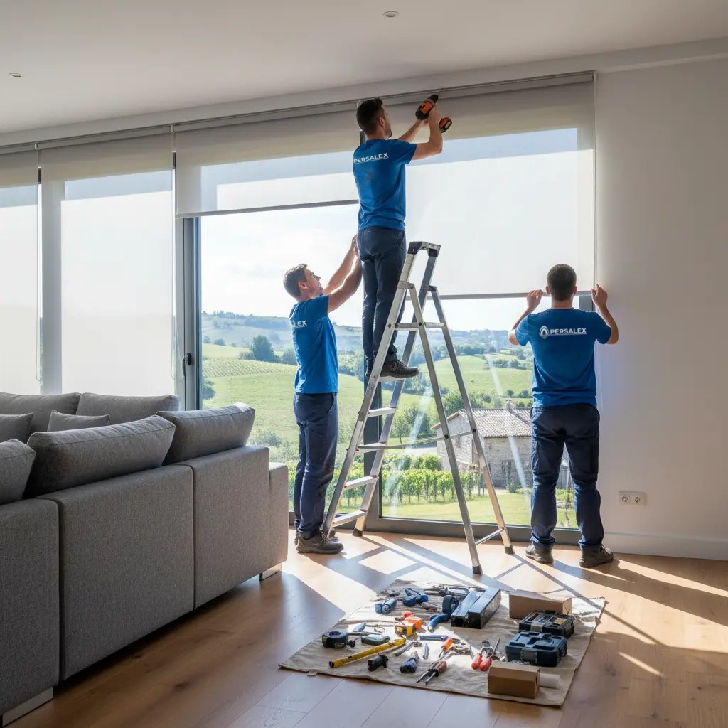 Equipo Persalex instalando persianas en La Rioja - Servicio profesional